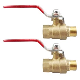 BesNPT Brass 1/4" NPT Male to 1/4" NPT Female Shut-Off Ball Valve for Water Fuel Air (Pack of 2)