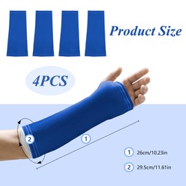 4 Packs Ice Silk Arm Cast Cover Sleeve Protectors for Arms Cast Sleeve Decorations for Adult Arm Protection Sleeves for Cast Wound Breathable & Cool (Pure Blue)