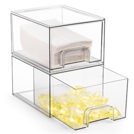 VOTLEVT Stackable Dryer Sheet Holder and Laundry Pods Container Set, Clear Dryer Sheet Dispenser and Laundry Pods Box Set, Dishwasher Pods Holder, Laundry Room Organization and Storage