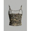 KIGRAD Women Y2k Spaghetti Strap Camo Tank Vest Backless Sleeveless