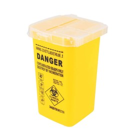 Healifty Sharps Box Tattoo Needles Disposal Container Medical Supplies and Equipment (Yellow)