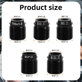 Tinoaly 5pcs Gear Shift Knob Adapter Kit, Aluminum Alloy Universal Shift Knob Thread Adapter for M10x1.25/M12/M14 Threads Quick Install Nut Inserts for Car/Truck/SUV Manual Transmission Accessories