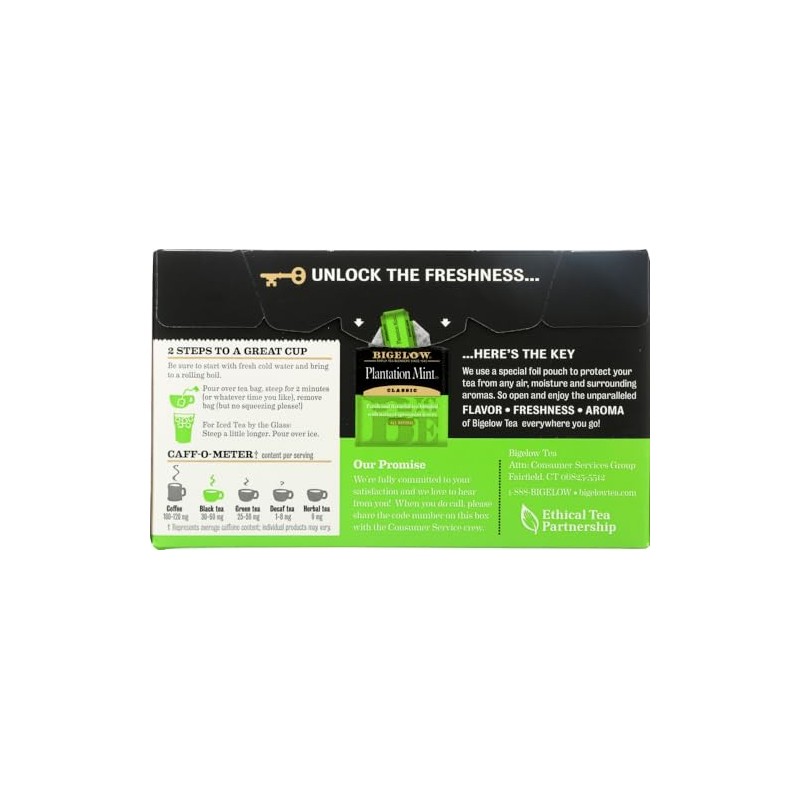 Bigelow Plantation Mint Tea Bags - 20 Count (Pack of