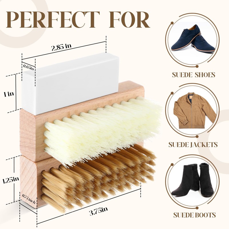 Enhon 5 Piece Suede and Nubuck Cleaning Kit with Brass