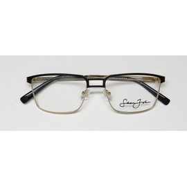 Sean John 5134 Stainless Steel Full-Rim American Design Eyeglass Frame/Glasses [56-17-150, black/gold]