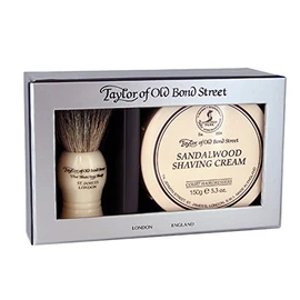 Taylor of Old Bond Street Pure Badger Brush and Sandalwood Bowl Gift Box Set