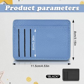 Energather Card Wallet, PU Leather Card Holder Credit Card Holder, Credit Card Wallet with Multiple Card Slots for Men and Women, Compact Card Holder Wallet for Shopping, Dating, Business (Blue)