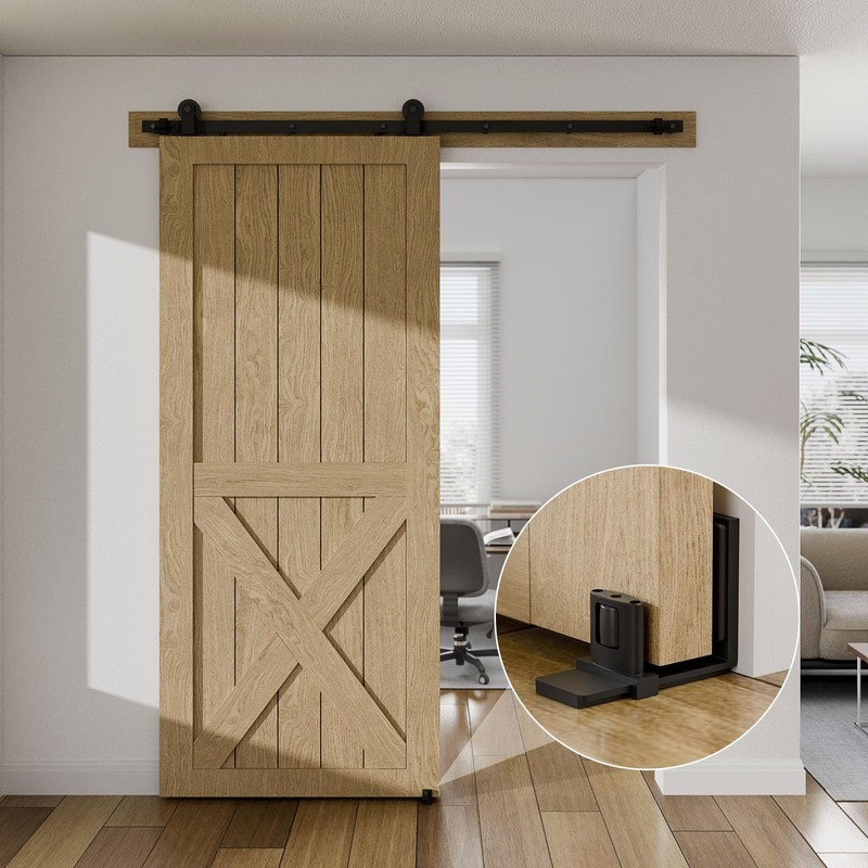 BONIKLUBA Sliding Barn Door Bottom Floor Guide, Adjustable U Shape