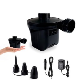 Inscool Portable Electric Air Pump with 3 Nozzles for Inflatables