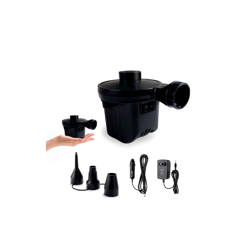 Inscool Portable Electric Air Pump with 3 Nozzles for Inflatables