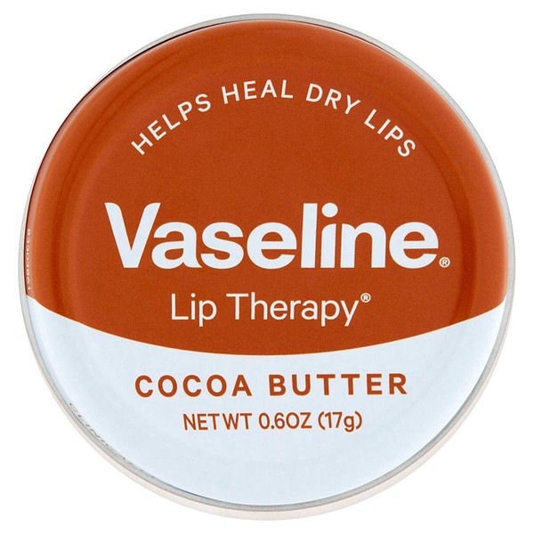 Vaseline Lip Therapy Cocoa Butter Lip Balm Tin, 0.6 Ounce - 12 per case.