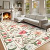 Uphome Indoor Outdoor Area Rug 8x10 ft, Large Floral Patio