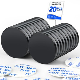 LOVIMAG Strong Waterproof Rare Earth Magnets,Powerful Neodymium Disc Magnets with Epoxy Coating and Double-Sided Adhesive for Fridge, Scientific,Office,Craft etc,1.26 inchx0.08 inch-Pack of 6