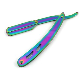 Barber Straight Edge Shaving Razor – Professional Razors with 10 Double Sided Blades – by DMX INTL (Multi)