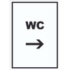 HB-Druck Toilet Sign with Text and Direction Arrow Right A3
