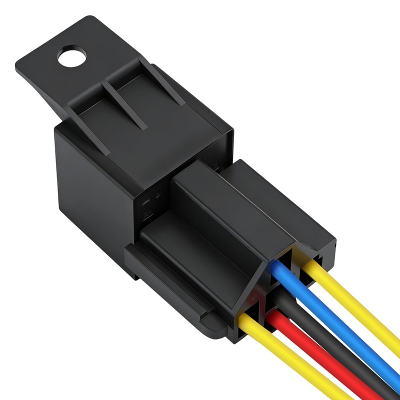 Weasch 2 Pack JD1914 Car Relay Harness, 12V 40A 5-Pin