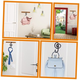 FONDOTIN 2pcs Coat Hook Music Decor Towel Hooks Wall Mount Guitar Hangers Towels Hanger Musical Note Hanger Hats Rack Wall Hooks Decorative Pant Hooks Purse Hook for Wall Iron Metal Robe