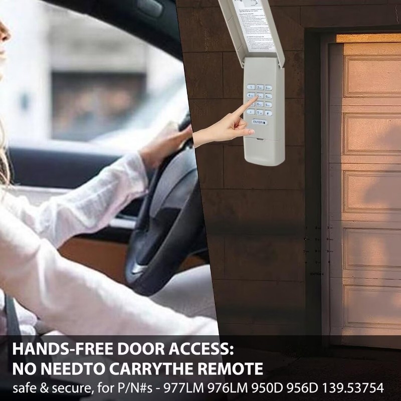 977LM 976LM 950D 956D 139.53754 Garage Door Keyless Entry Keypad