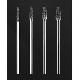 Luo ke 75mm Extra Long Carbide Burr Sets, 2.35mm Shank Rotary Tungsten Carbide Bits (Ball Nosed Tree Shape)