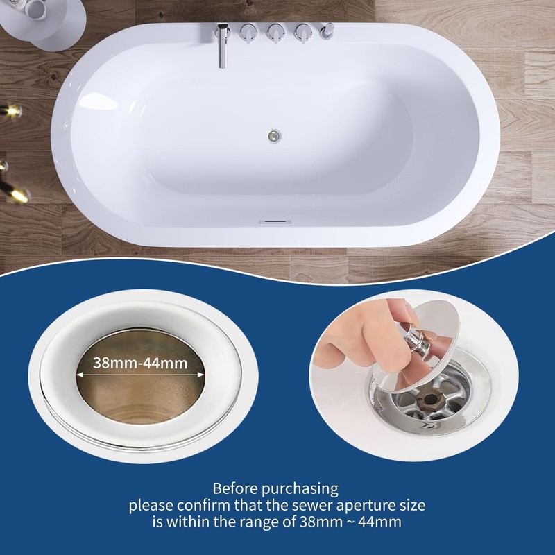 Verazquy 2PCS Universal Bath Plug Replacement – Stainless Steel Sink