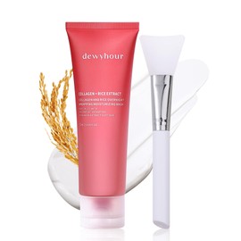 dewyhour Mascarilla De Noche De Colágeno, Mascarilla De Arroz Para El Rostro, Mascarilla Peel-Off Para Elasticidad, Hidratación Y Luminosidad,