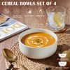 E-far Cereal Bowls Set of 4, 27oz Ceramic Deep Soup