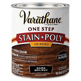 Varathane 225250H Oil-Based One Step Stain + Poly, Quart, Dark Walnut