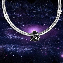 Dazlily Wizard World - Abalorio de plata de ley 925 con diseño de robot, para perro, gato, diseño de dibujos animados, Plata de ley