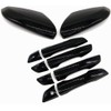 Ghxsport Ultra Finish Glossy-Black Series Door Handle+Mirror Covers Overlay Combo