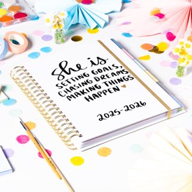 2025-2026 Eccolo Large Spiral Agenda Planner, Hardcover, Weekly & Monthly Views, 18 Tabbed Months, Inspiring Graphics and Quotes (Extra Large - 9" x 10.5")