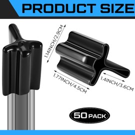Juexica 50 Pcs Safe T Post Cap T Post Vinyl Safety Cap T Post Topper (Black)