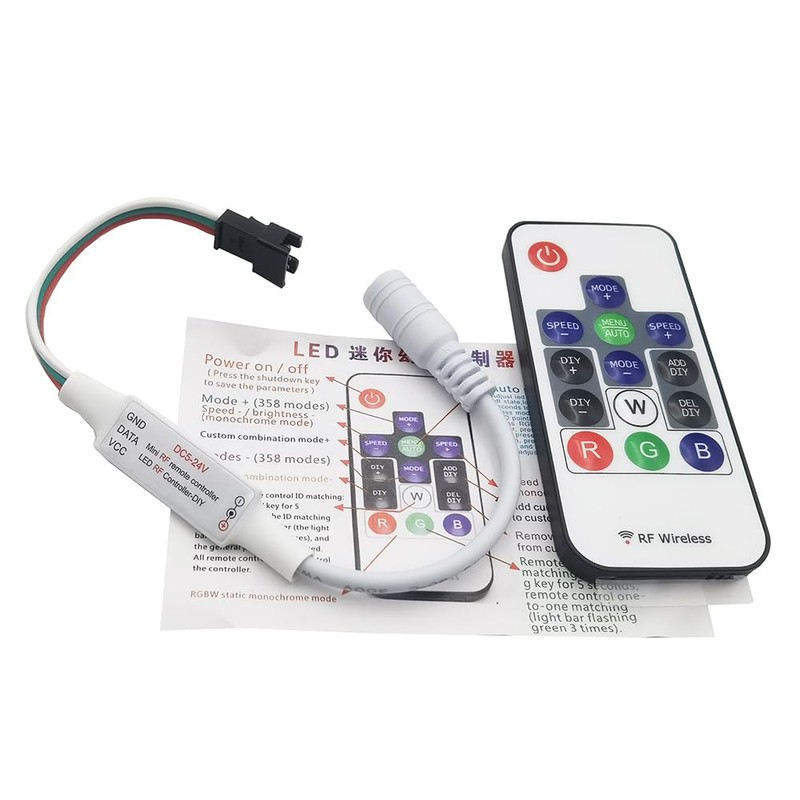 WS2811 WS2812B Led Pixels Strip Light Controller DC 14keys Wireless