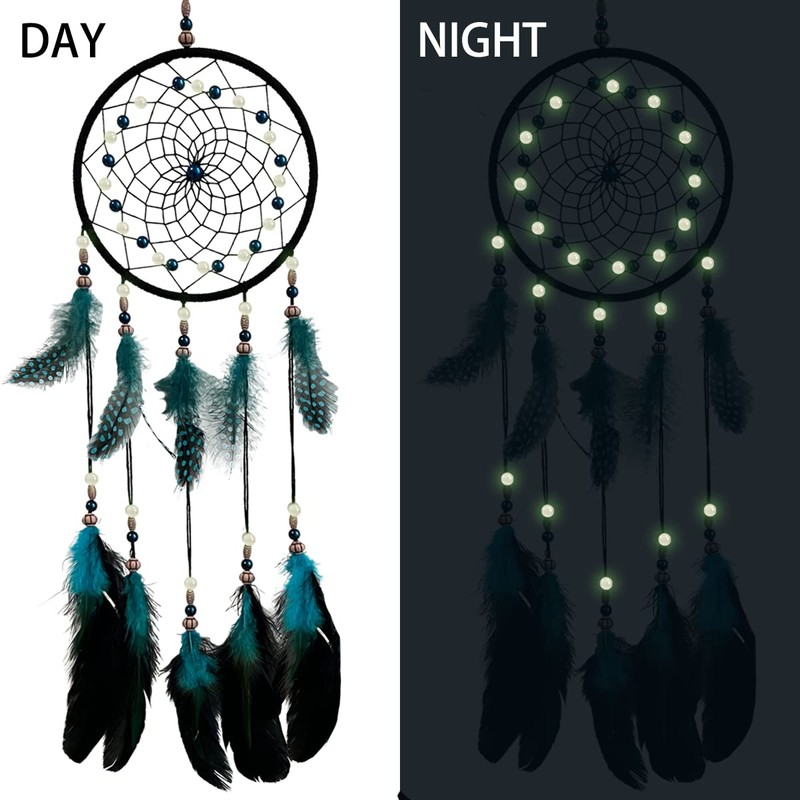 Dream Catchers Handmade Feather Native Home Wall Decoration blue and