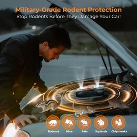 4 Pack Ultrasonic Rodent Repellent for Car Engines, Under Hood Mouse Repellent with Strobe Light Battery Powered - Keep Mice, Rodents, Rats and Squirrels Away from Cars, RVs, Garages, Attics, Indoors