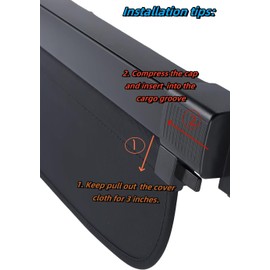 Okutech Retractable Cargo Cover Compatible with 2019-2023 Lincoln Nautilus and MKX 2016-2018, Rear Privacy Screen Car Storage Trunk Luggage Tonneau Security Shade (Cap Compress)