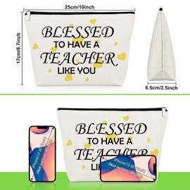 Teacher Appreciation Gifts Makeup Bag Teachers Gift for Women Cosmetic Bag Christmas Retirement Graduation Presents for Her Teaching Presents Thank You Travel Cosmetic Pouch for Teaching Coworker