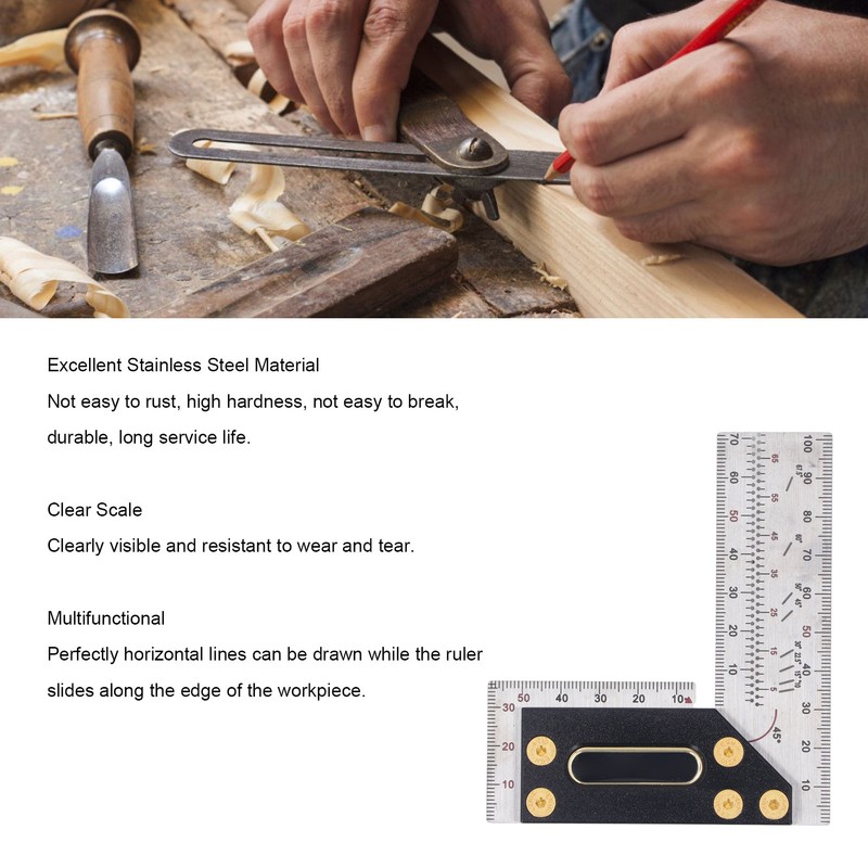 L Measurements Ruler Stainless Steel High Accuracy Carpenter Square Framing