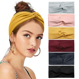 Youery Pack of 6 Women's Hair Bands, Summer Elastic Soft Headbands, Yoga Sports Hair Bands, Non-Slip Hairband, Women's Cute Hair Accessories for Yoga, Workout, Sports
