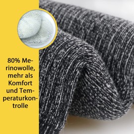 Vihir Merino Wolle Socken Herren & Damen Wandersocken 4 Paar, 80% Merinowolle zum Stricken Trekkingsocken zum Wandern Laufen & Rennradfahren Socken, Wollsocken Business & Freizeit, Atmungsaktiv,39-46