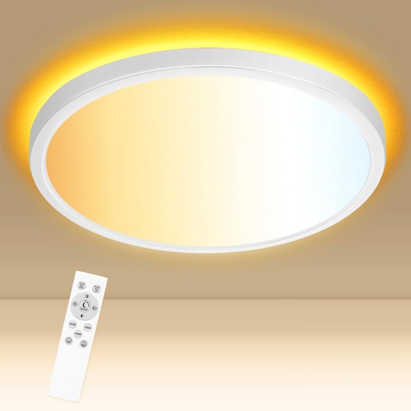libtit 12 Inch White LED Ceiling Light with Night Light