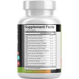 Moringa, Turmeric, Boswellia, Ginger, Ashwagandha, Quercetin, Cinnamon, Tart Cherry, Garlic, Nettle, Holy Basil All-in-1 Anti-Inflammatory & Immune Support