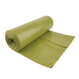 IDEA HOME - Pack of 10 LDPE Bin Bags, Rubbish Bags, Waste Bags, Disposal, Waste Separation, Strong Yellow, 240 L