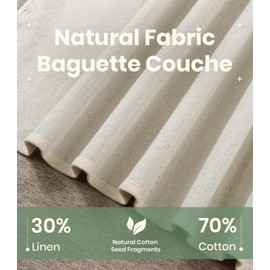 Perenllareta XL Bakers Couche 39x25" for French Baguette Dough Making, Linen Cotton Bread Baking Proofing Cloth and 10in Reusable Bowl Cover Set