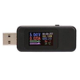 USB Tester, DC4-30V Charger Detector LCD Display Digital Voltmeter Ammeter Voltage Meter USB Tester Unit Support Fast Charge 2.0 and 3.0(Black)