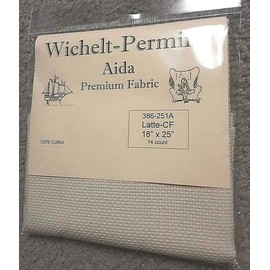 Wichelt Permin Premium AIDA Cross Stitch Fabric 14 Count Latte 18" x 25"