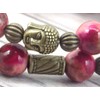 Boho Gipsy multi-strand woman's bracelet in natural white jade tinged