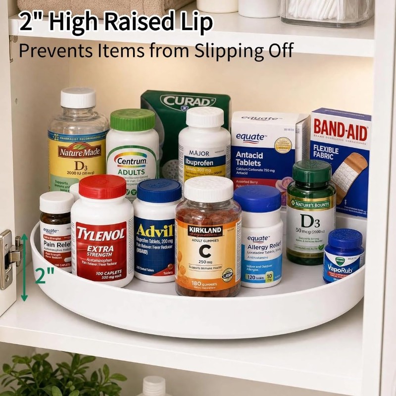 CTIME 11.8" Lazy Susan for Refrigerator, Lazy Susan Spice Rack