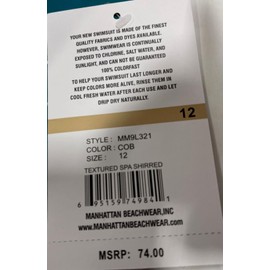 Maxine of Hollywood SWIMSUIT Manhattan Beach wear size 12 Textured Spa Shirred in Cobalt