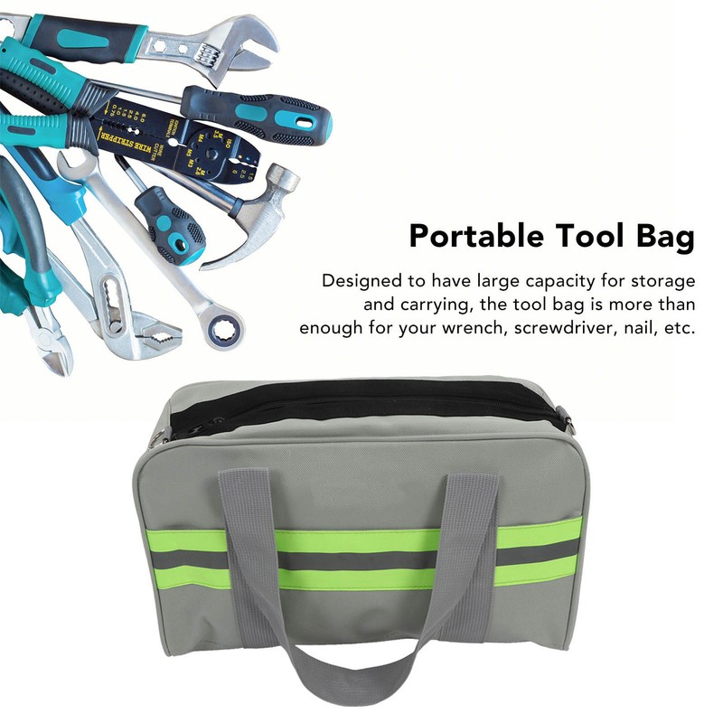 Tool Bag Wide Mouth Oxford Cloth Large Capacity with Reflective