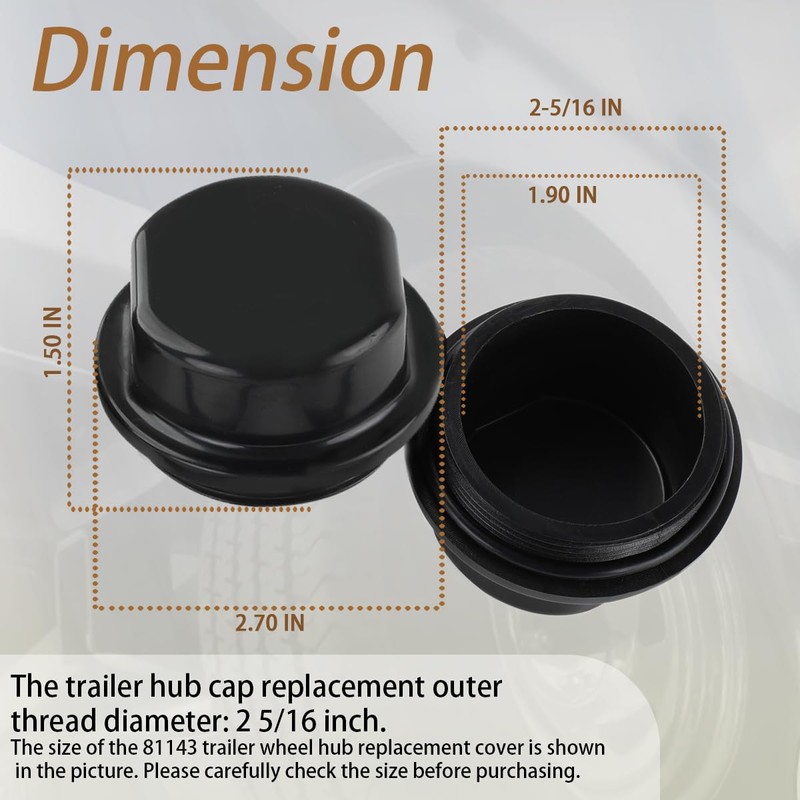 XTPTFABS 81143 Hub Dust Caps Compatible With Dexter Vortex, K71-G01-73